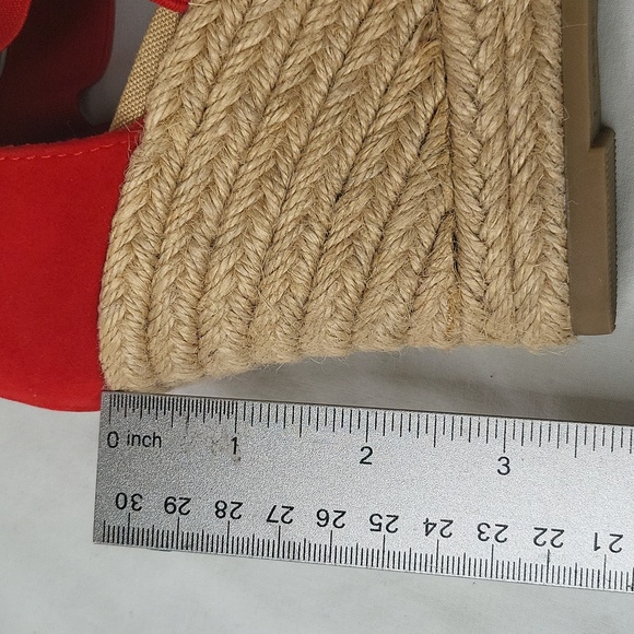 Bamboo women's braided platform open espadrille wedge with heels - Picture 6 of 11